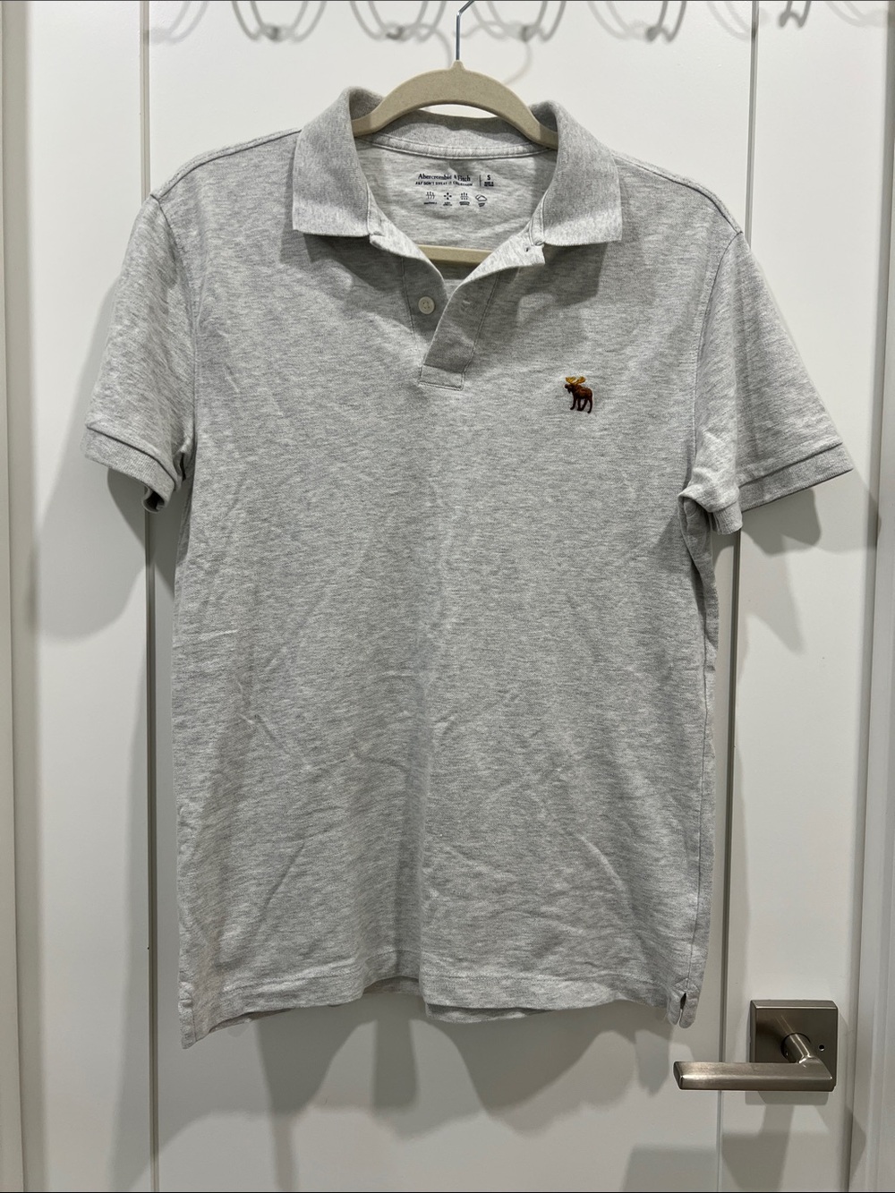 Light Gray Men's Abercrombie Polo Shirt